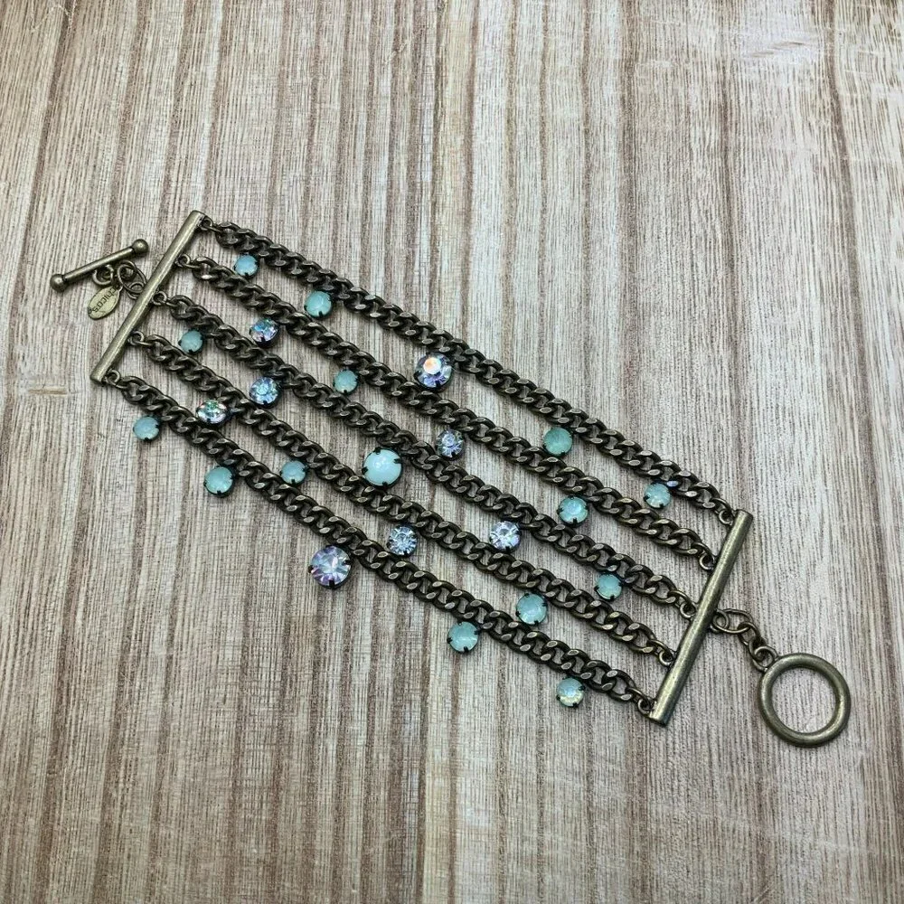 Chico's Multi Strand Rustic Gold Tone Bracelet